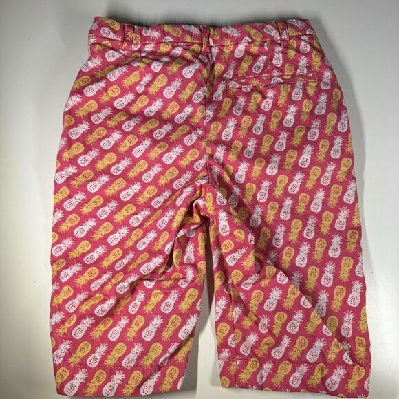 Lands’ End Boys Pineapple Print Shorts Size 10 Slim Pink Yellow Cotton Summer - Picture 2 of 10